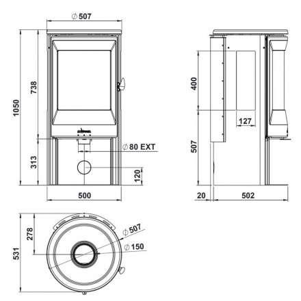Купить Печь-камин Invicta Poele Neosen Etanche в интерьере чугунная в Борисове в Борисове