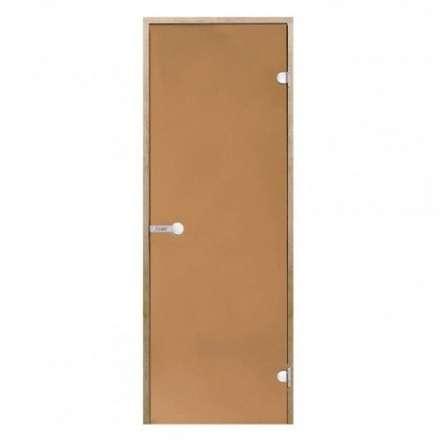 Дверь для бани стеклянная Harvia 8/21 коробка ольха, бронза в Борисове