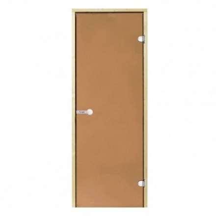 Дверь для бани стеклянная Harvia 7/19 коробка сосна, бронза в Борисове