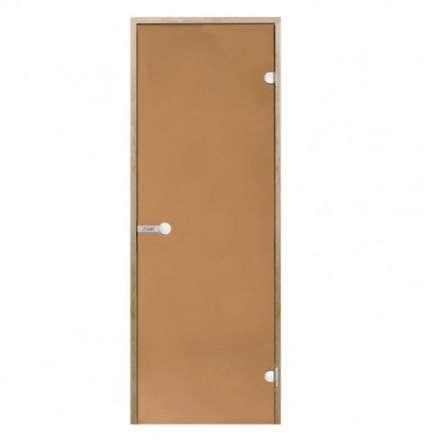 Дверь для бани стеклянная Harvia 7/19 коробка ольха, бронза в Борисове