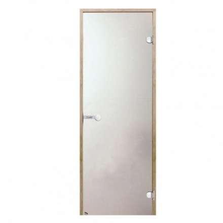 Дверь для бани стеклянная Harvia 7/19 коробка ольха, сатин в Борисове