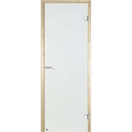 Дверь для бани стеклянная Harvia 7/19 коробка ольха, прозрачная в Борисове