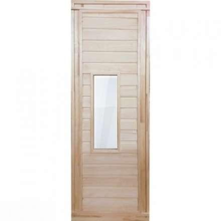 Дверь для бани деревянная 1700х700мм со стеклом купить в Борисове