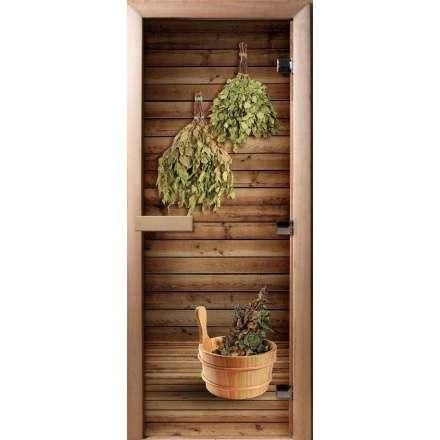 Дверь для сауны Doorwood с фотопечатью A004 1900x700 в Борисове
