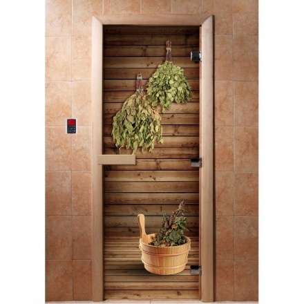 Дверь для сауны Doorwood с фотопечатью A004 1900x700 в Борисове