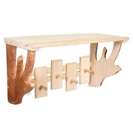 Полка-вешалка 5 крючков резная в Борисове