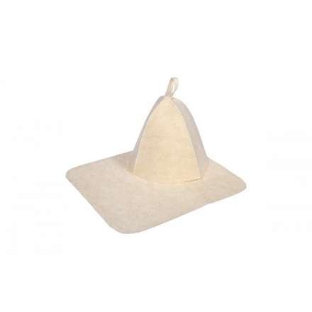 Набор из двух предметов (Шапка, коврик) белый 41217 в Борисове