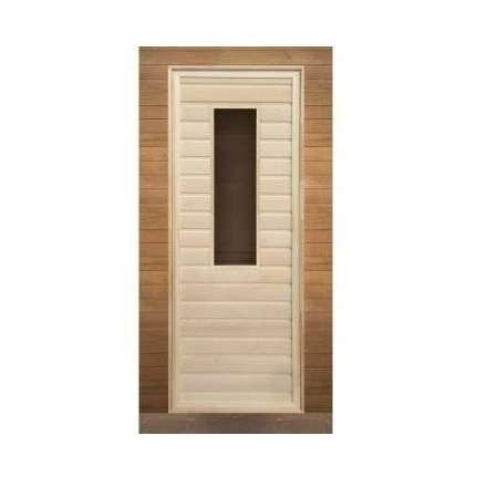 Дверь для бани липа прямоугольное стекло (кор. осина) 1900x700 (без петель) купить в Борисове