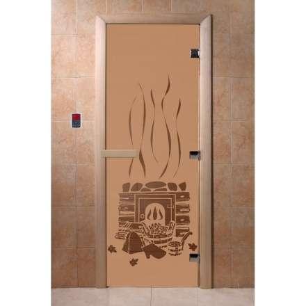Дверь для бани Doorwood Бронза матовая 2000x800 (стекло 10 мм, 3 петли) в Борисове