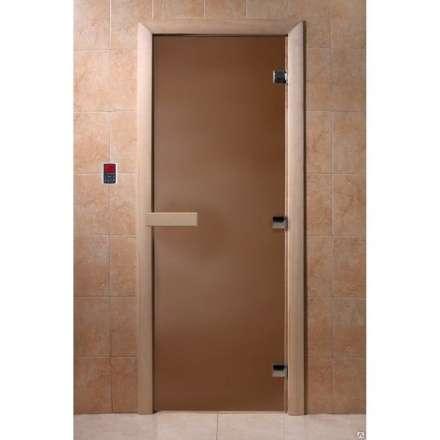 Дверь для бани Doorwood Теплая ночь 2100x700 (стекло 8 мм, 3 петли) в Борисове