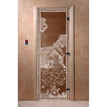 Дверь для бани Doorwood Бронза 1900x700 (стекло 10 мм, 3 петли) в Борисове