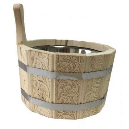 Ушат шайка 3л с нержавеющей вставкой (ЛТ-10) с тиснением Цветы купить в Борисове