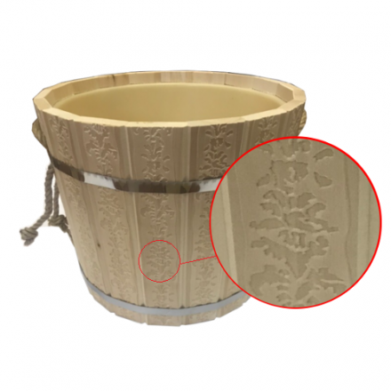 Запарник для бани 16л с пластиковым вкладышем ПЛ-43 с тиснением Цветы купить в Борисове