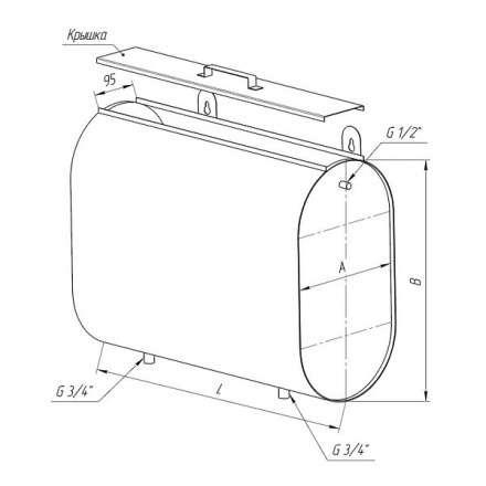 Бак Ferrum Комфорт для теплообменника горизонт. эллипс 95 л в Борисове