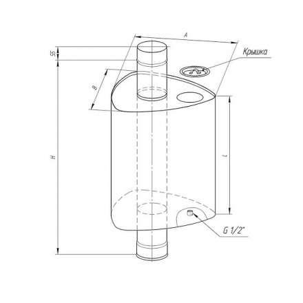 Бак Ferrum Комфорт треугольный на трубе 55 л в Борисове