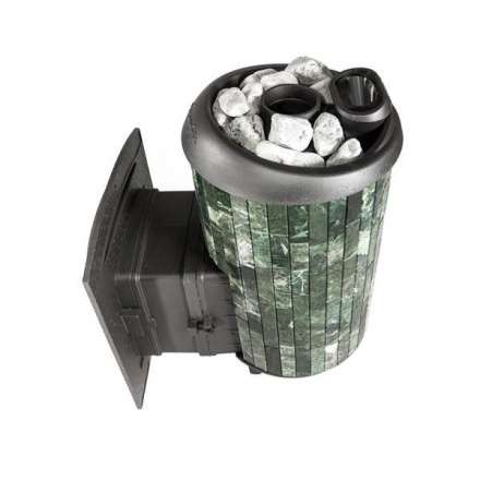 Печь банная ProMetall Атмосфера XL+ в ламелях из натурального камня Змеевик в Борисове