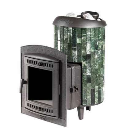 Печь банная ProMetall Атмосфера XL+ в ламелях из натурального камня Змеевик Амазонка бай фото в Борисове