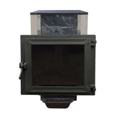 Печь Пегас 16 панорама в камне змеевик в Борисове