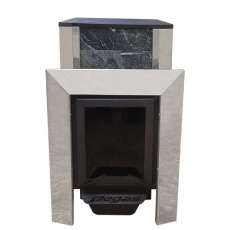 Печь Пегас 16 со стеклом в камне змеевик в Борисове