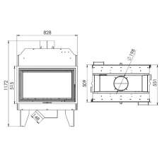 Топка каминная Мета-Бел ТКТ 10.0-05 (в модификации Аврора С2) в Борисове