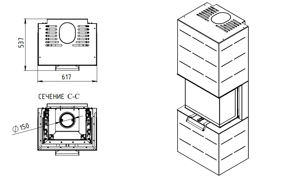 Печь-камин АОТ 7.0-01 в модификации Селена 7 в Борисове