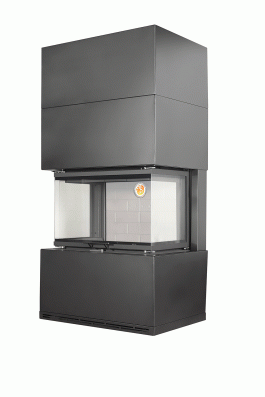 Камин Родос 800 ЧЕРНЫЙ шамот белый в Борисове