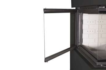 Камин Родос 900 ЧЕРНЫЙ, шамот белый в Борисове