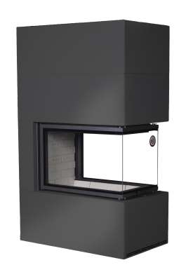 Камин Родос 900 ЧЕРНЫЙ, шамот белый в Борисове