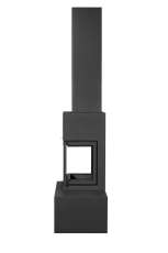 Камин МАДРИД на дровнике Гигант слева черный\белый шамот в Борисове