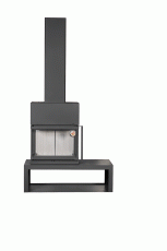 Камин МАДРИД на дровнике Гигант слева черный\белый шамот в Борисове
