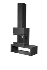 Камин МАДРИД на дровнике Гигант слева черный\белый шамот в Борисове