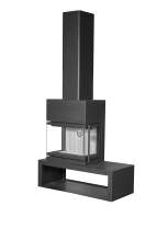 Камин МАДРИД на дровнике Гигант слева черный\белый шамот в Борисове