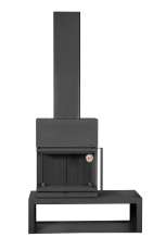 Камин МАДРИД на дровнике Гигант слева черный\белый шамот в Борисове