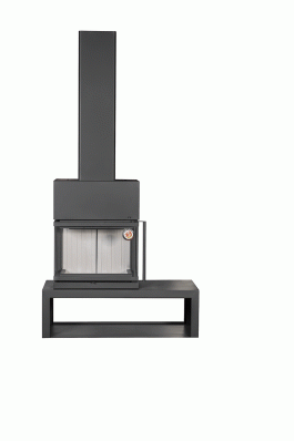 Камин МАДРИД на дровнике Гигант слева черный\белый шамот в Борисове