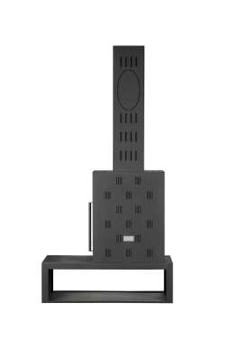 Камин МАДРИД на дровнике Гигант слева черный\белый шамот в Борисове