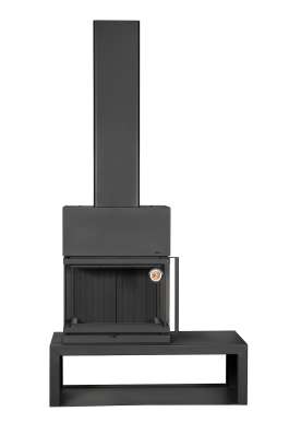 Камин МАДРИД на дровнике Гигант слева черный\белый шамот в Борисове