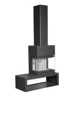 Камин МАДРИД на дровнике Гигант справа черный\белый шамот в Борисове