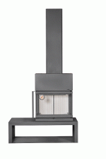 Камин МАДРИД на дровнике Гигант справа черный\белый шамот в Борисове