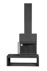 Камин МАДРИД на дровнике Гигант справа черный\белый шамот в Борисове