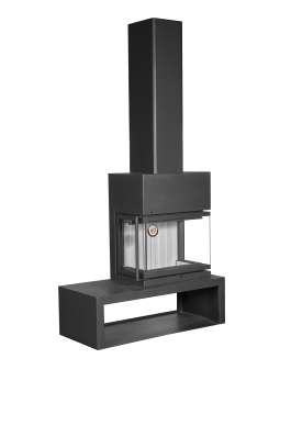 Камин МАДРИД на дровнике Гигант справа черный\белый шамот в Борисове