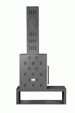 Камин МАДРИД на дровнике Гигант справа черный\белый шамот в Борисове