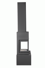 Камин МАДРИД на дровнике Гигант центральный черный\белый шамот в Борисове