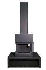 Камин МАДРИД на дровнике Гигант центральный черный\белый шамот в Борисове
