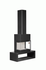 Камин МАДРИД на дровнике Гигант центральный черный\белый шамот в Борисове