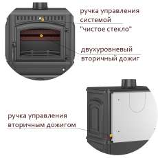 Печь-камин Везувий LV-12S Антрацит в Борисове