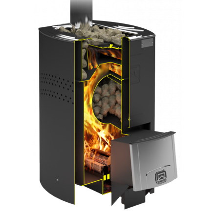 Печь для бани Теплодар Домна-20 ЛК Панорама в Борисове