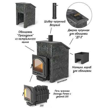 Комплект Президент Везувий Легенда Ретро 205 Пироксенит Элит в Борисове