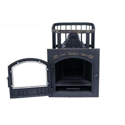 Печь банная Сибирь-24 с каминной дверцей Сибирь (545х545) в Борисове