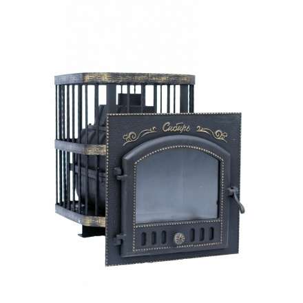 Печь банная Сибирь-24 с каминной дверцей Сибирь (545х545) в Борисове