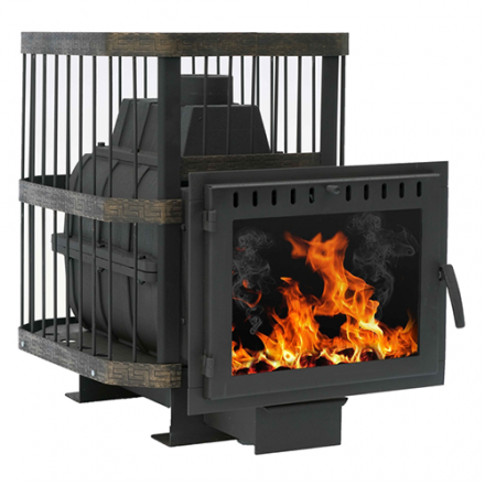 Печь банная Сибирь-24 (панорамное стекло, сетка квадрат) в Борисове